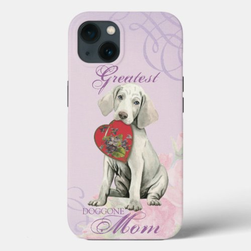 Weimaraner Heart Mom iPhone 13 Case