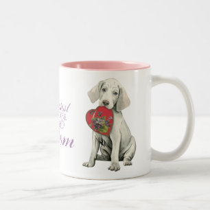 Weimaraner Heart Mom Two-Tone Coffee Mug