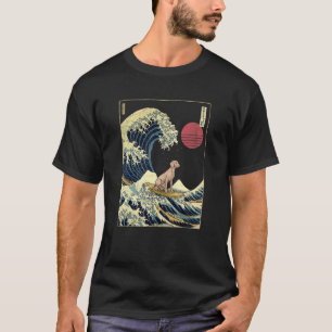 Weimaraner Japanese Kanagawa Wave Surf Dog T-Shirt