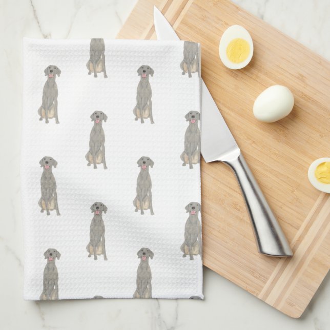 Weimaraner Kitchen Towel (Quarter Fold)