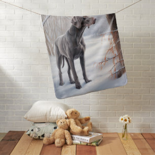 Weimaraner Let It Snow Christmas Baby Blanket