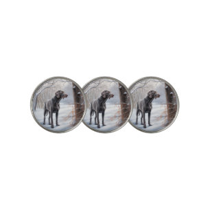 Weimaraner Let It Snow Christmas Golf Ball Marker