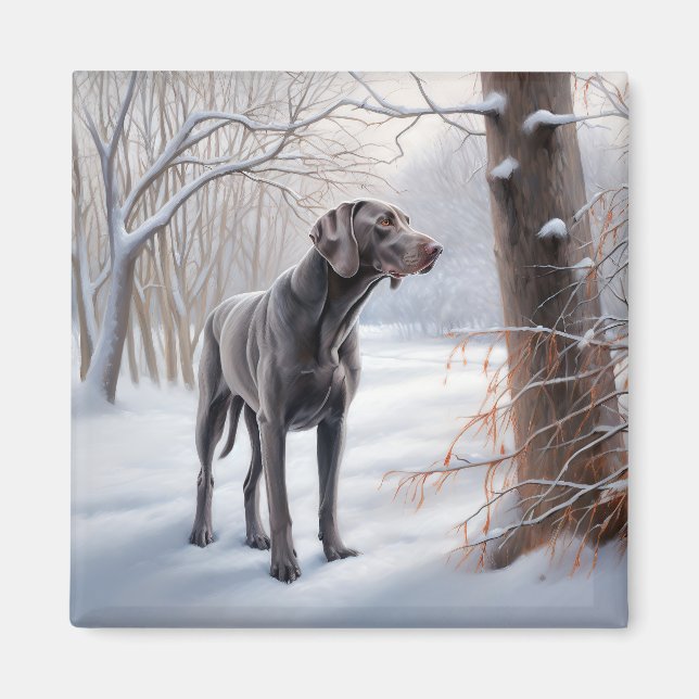 Weimaraner Let It Snow Christmas Magnet (Front)