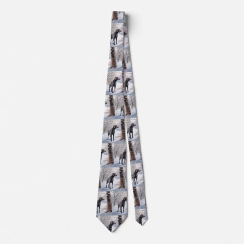 Weimaraner Let It Snow Christmas Neck Tie