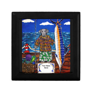 Weimaraner  Marlin Fishing Keepsake Box