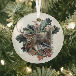 Weimaraner metal ornament