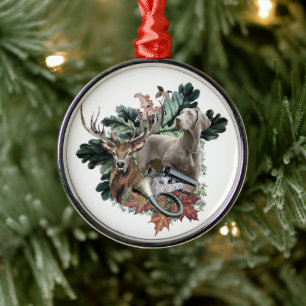 Weimaraner metal ornament