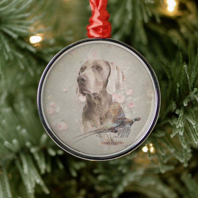 Weimaraner   metal ornament (Tree)
