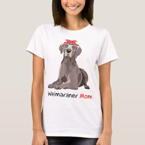 Weimaraner Mom Bandana Womens Weimaraner Dog T_Shirt