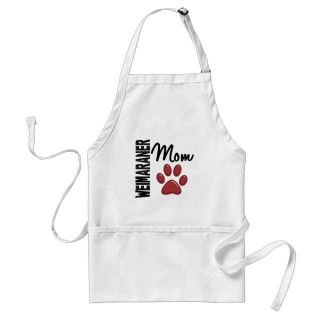 Weimaraner Mom Paw Print 2 Adult Apron (Front)