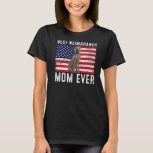 Weimaraner Mom Usa American Flag Weimaraner Dog O T-Shirt
