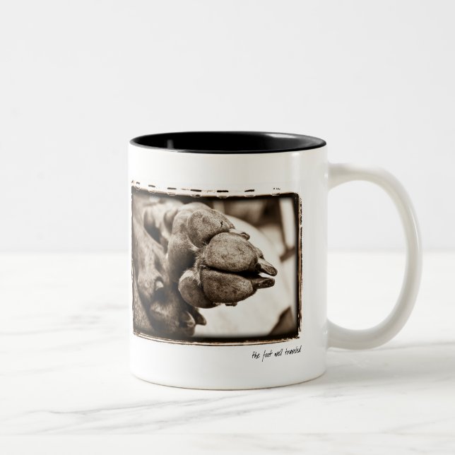 Weimaraner Nation : "The Foot Well Traveled" Two-Tone Coffee Mug (Right)