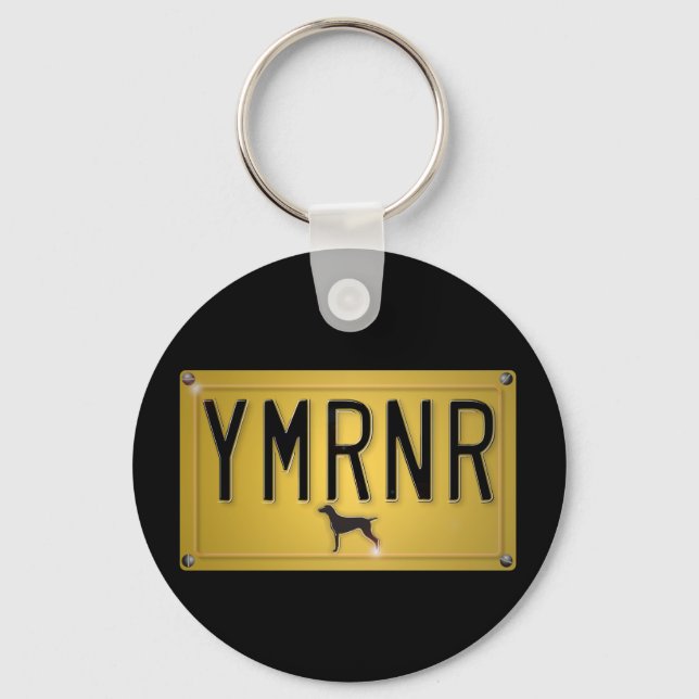 Weimaraner Nation : YMRNR License Plate Keychain (Front)