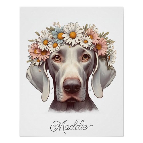  Weimaraner nursery poster with name