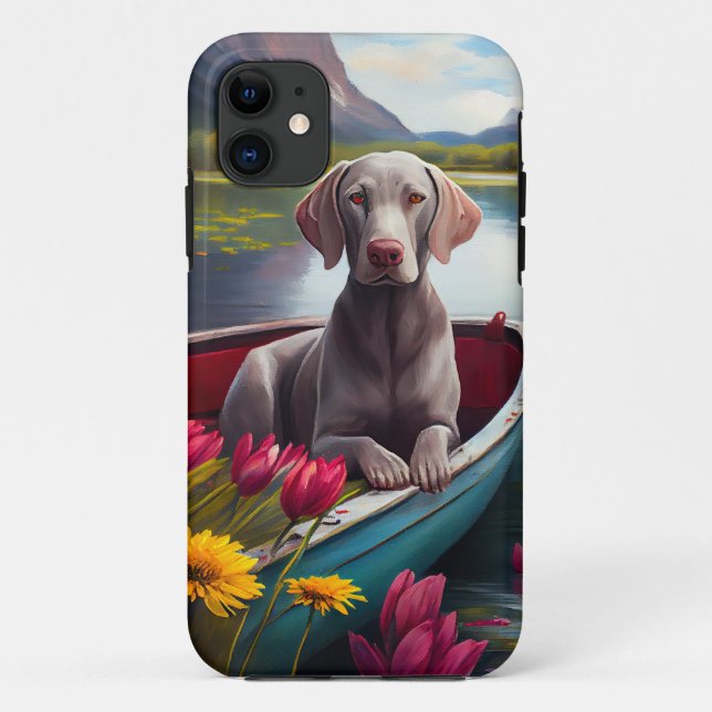 Weimaraner on a Paddle: A Scenic Adventure Case-Mate iPhone Case (Back)