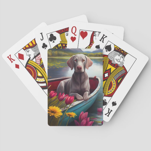 Weimaraner on a Paddle: A Scenic Adventure Poker Cards (Back)