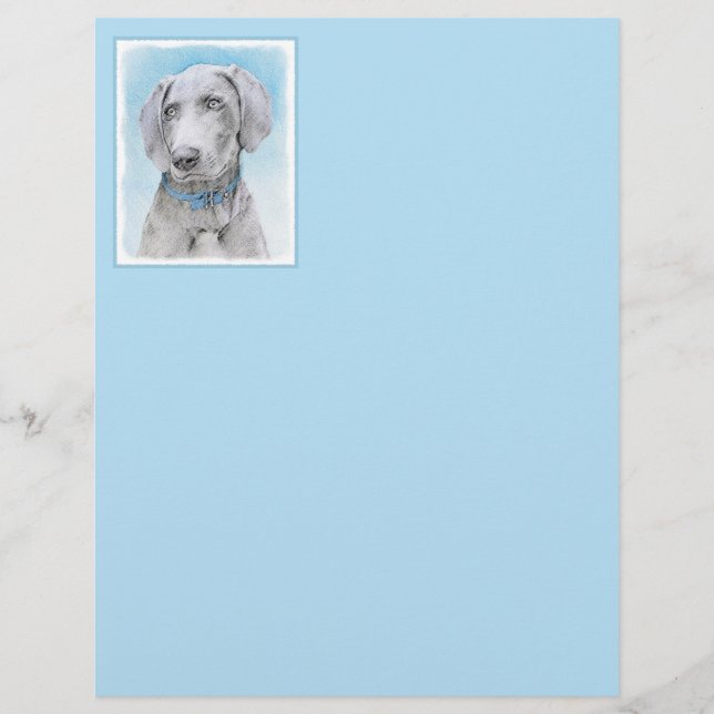 Weimaraner Painting - Cute Original Dog Art (Front)