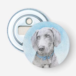 Weimaraner Painting - Cute Original Dog Art Bottle Opener