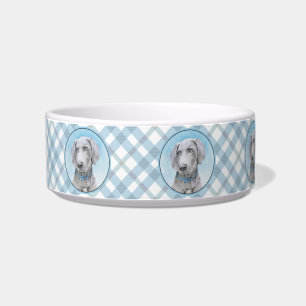 Weimaraner Painting - Cute Original Dog Art Bowl