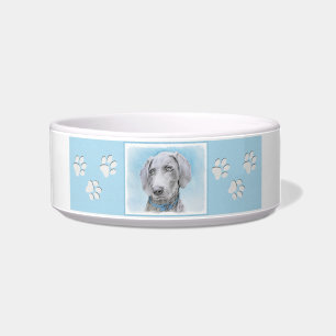 Weimaraner Painting - Cute Original Dog Art Bowl