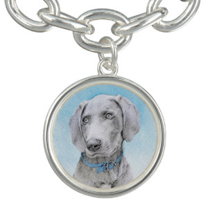 Weimaraner Painting - Cute Original Dog Art Bracelet