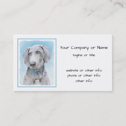 Weimaraner Painting _ Cute Original Dog Art Business Card