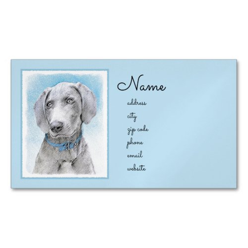 Weimaraner Painting _ Cute Original Dog Art Business Card Magnet
