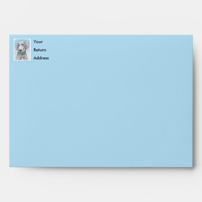Weimaraner Painting - Cute Original Dog Art Envelope (Front)