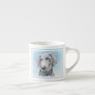 Weimaraner Painting - Cute Original Dog Art Espresso Cup