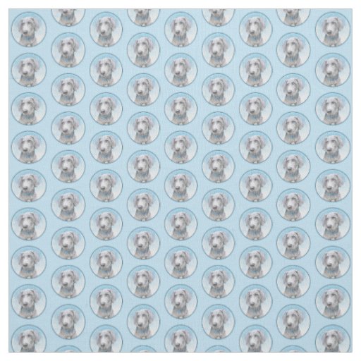 Weimaraner Painting - Cute Original Dog Art Fabric