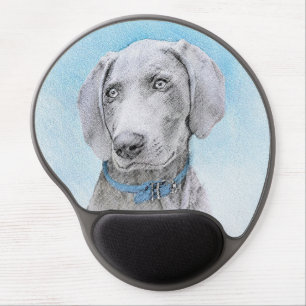 Weimaraner Painting - Cute Original Dog Art Gel Mouse Pad