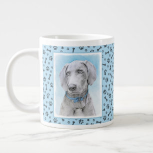 Weimaraner Painting - Cute Original Dog Art Giant Coffee Mug