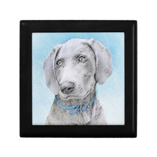 Weimaraner Painting - Cute Original Dog Art Gift Box