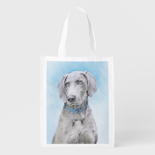 Weimaraner Painting _ Cute Original Dog Art Grocery Bag