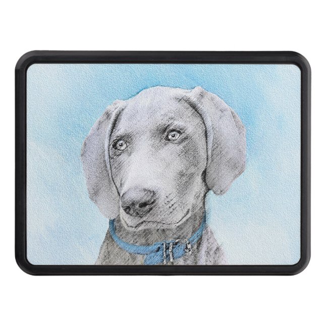Weimaraner Painting - Cute Original Dog Art Hitch Cover (Front)