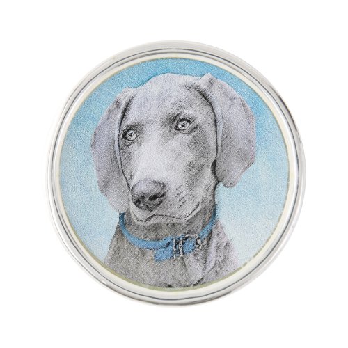 Weimaraner Painting _ Cute Original Dog Art Lapel Pin