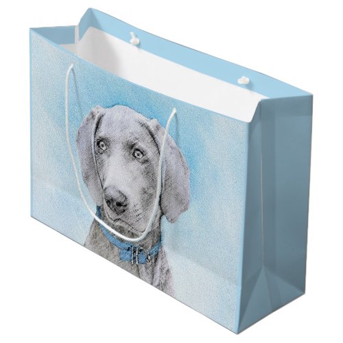 Weimaraner Painting _ Cute Original Dog Art Large Gift Bag