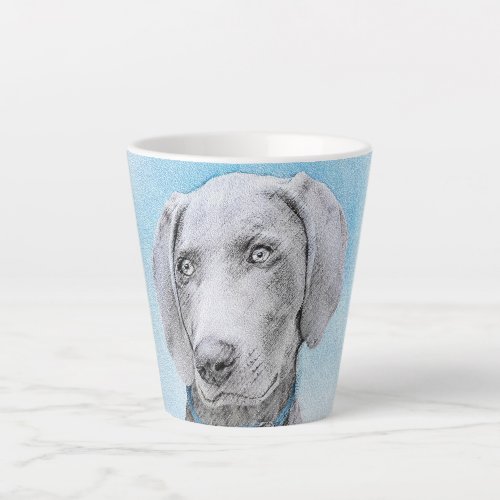 Weimaraner Painting _ Cute Original Dog Art Latte Mug