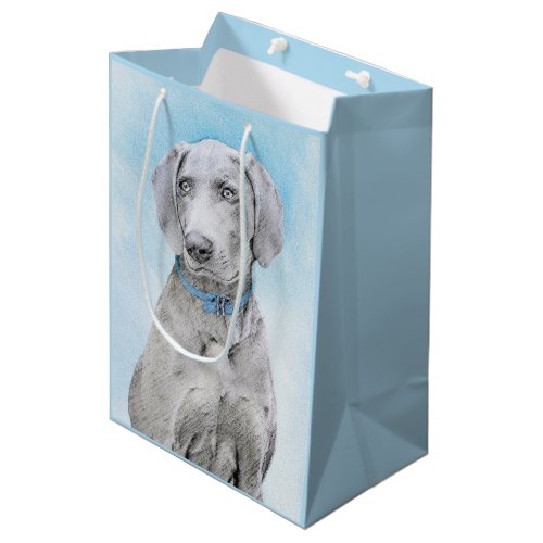 Weimaraner Painting _ Cute Original Dog Art Medium Gift Bag