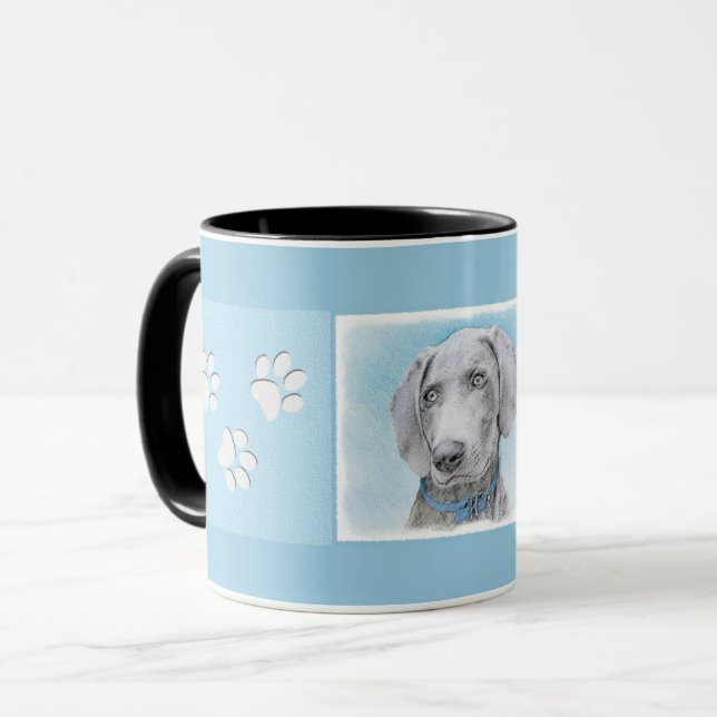 Weimaraner Painting - Cute Original Dog Art Mug (Front Left)