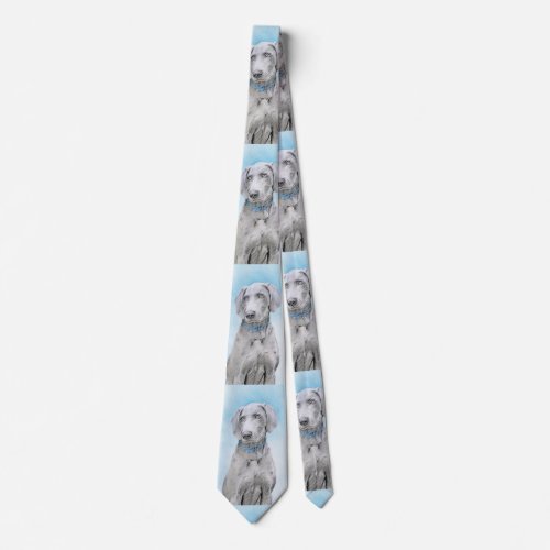 Weimaraner Painting _ Cute Original Dog Art Neck Tie