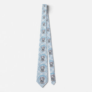 Weimaraner Painting - Cute Original Dog Art Neck Tie