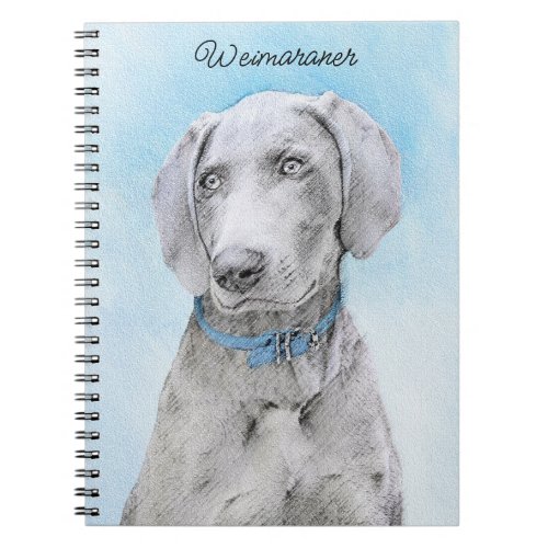 Weimaraner Painting _ Cute Original Dog Art Notebook