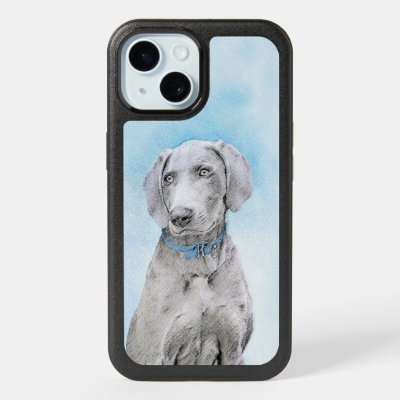 Weimaraner Painting - Cute Original Dog Art OtterB iPhone 15 Case