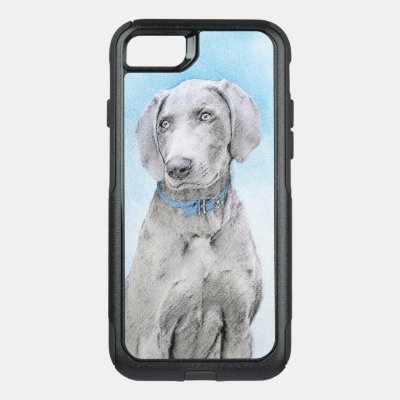 Weimaraner Painting - Cute Original Dog Art OtterBox Commuter iPhone SE/8/7 Case
