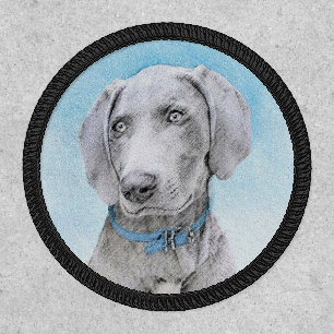 Weimaraner Painting - Cute Original Dog Art Patch