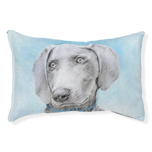 Weimaraner Painting - Cute Original Dog Art Pet Bed