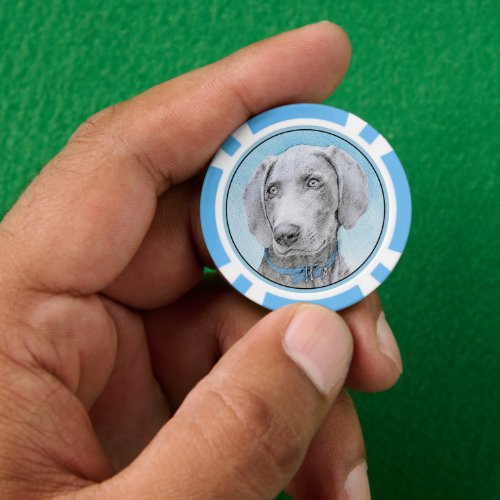 Weimaraner Painting _ Cute Original Dog Art Poker Chips