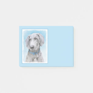 Weimaraner Painting - Cute Original Dog Art Post-it Notes