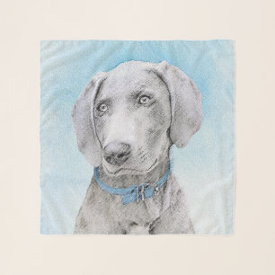 Weimaraner Painting - Cute Original Dog Art Scarf